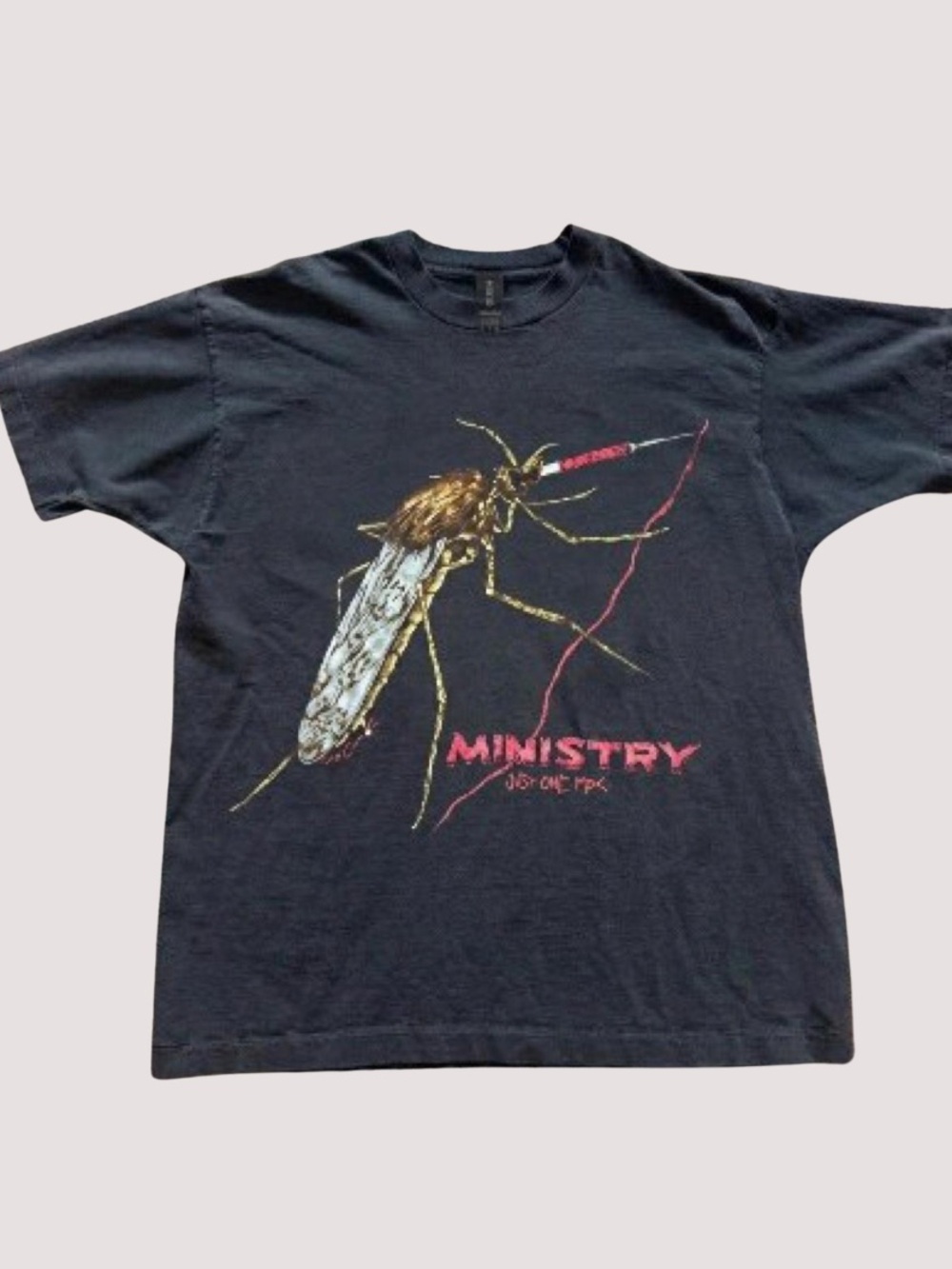 Black Graphic Ministry T‑Shirt with Insect Graphic